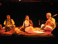 Gauri Guha performing as part of a trio